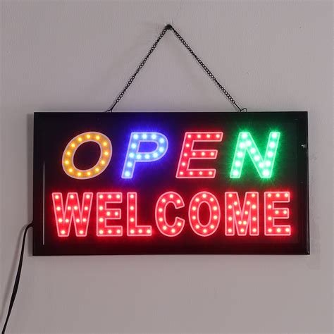 Led Open Welcome Sign Board Cafe Bar Advertising Light Shop Hotel Hang