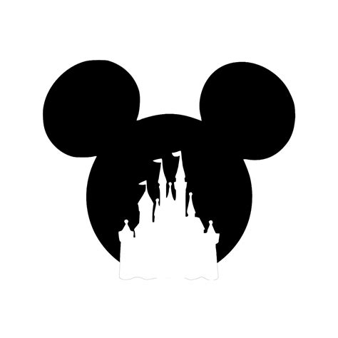 Mickey Mouse Head Cinderalla Castle Silhouette Decal Mickey Etsy Hong