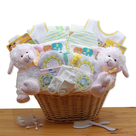 Double Delight Twins New Baby T Basket Yellow