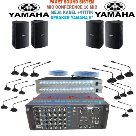 Jual PAKET SOUND SYSTEM MIC CONFERENCE MIC MEJA KABEL 16MIC SPEAKER