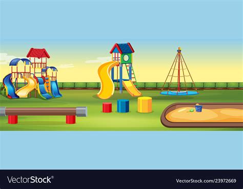 Empty Playground With Equipment Royalty Free Vector Image