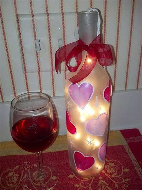 Nice 48 Cute Wine Bottle Craft Decorating Ideas For Valentines Day