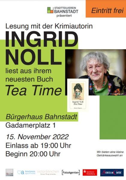 Lesung Mit Ingrid Noll Stadtteilverein Bahnstadt Ev