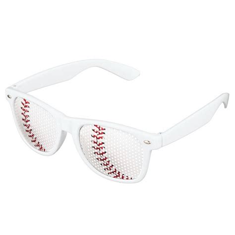 Custom Sunglasses Original Baseball Ball Party Sunglasses Adult Unisex Pale Blue Dark Red