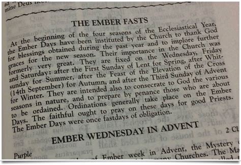 Ember Days Mater Dei Catholic Parish
