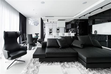 Stunning Black And White Apartment In Moscow Home Design