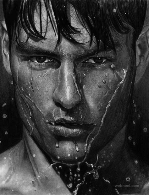 Wet Man Water Realistic Pencil Drawing By Vengeance Preview
