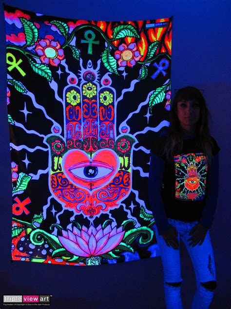 See more ideas about black light posters … HAMSA EYE HAND Psychedelic Art UV Blacklight Tapestry Wall ...