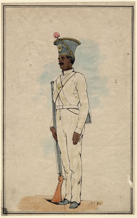 British Th Bengal Native Infantry Sepoy In White Drill Uniform C