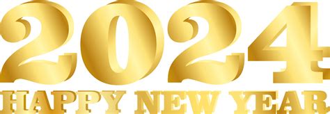Feliz Novo Ano 2024 Tipografia Ouro Transparente 31601397 PNG