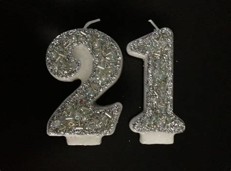 Sparkly Silver 21st Birthday Candle