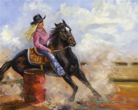Contemporary Artists Of Texas Original Cowgirl And Horse Western