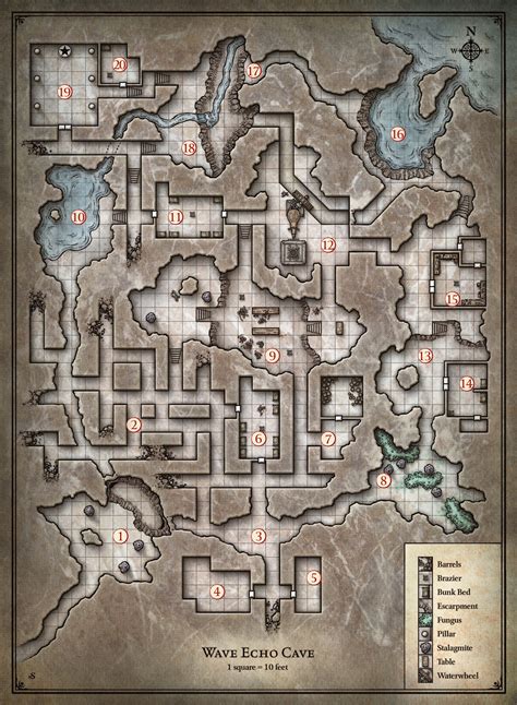 Wave Echo Cave Map Dm Version Dungeon Map Dungeon Maps Phandelver Maps