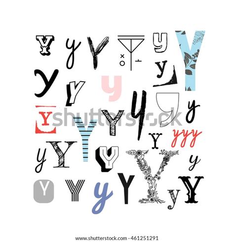 Set Letter Y Different Style Collection Stock Vector Royalty Free