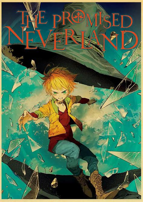 Vintage Poster Art Prints The Promised Neverland Anime Retro Posters Yakusoku No Neverland