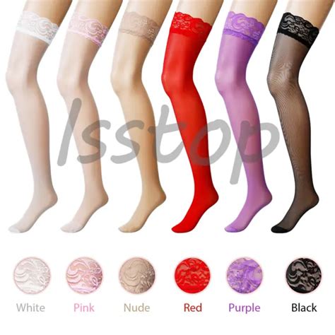 women pantyhose sheer sexy stockings thigh high lace tights socks plus size sock 3 94 picclick