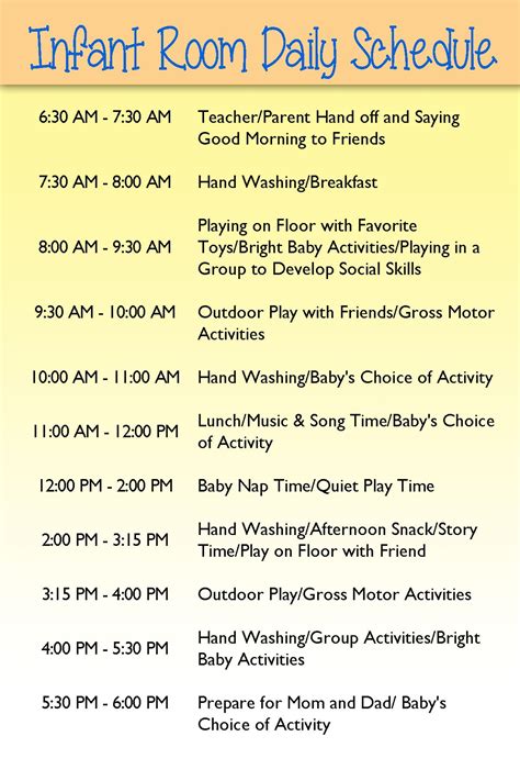 Home Daycare Ideas Schedules