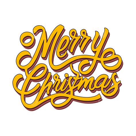 Merry Christmas Handwriting Lettering Creative Vector Merry Christmas