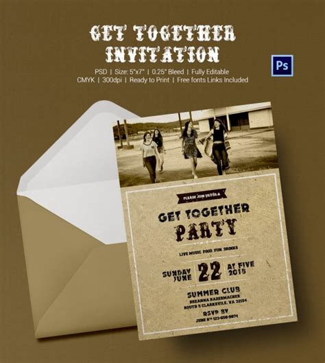 Get Together Invitation Template 25 Free Psd Pdf Formats Download