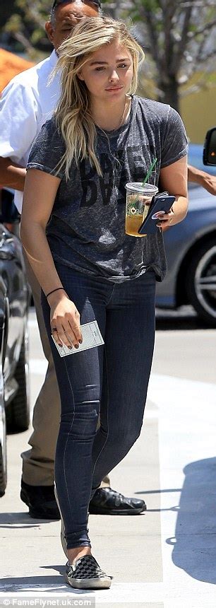 Chloe Grace Moretz Wears Dazed Tshirt And Skinny Jeans She Stops For