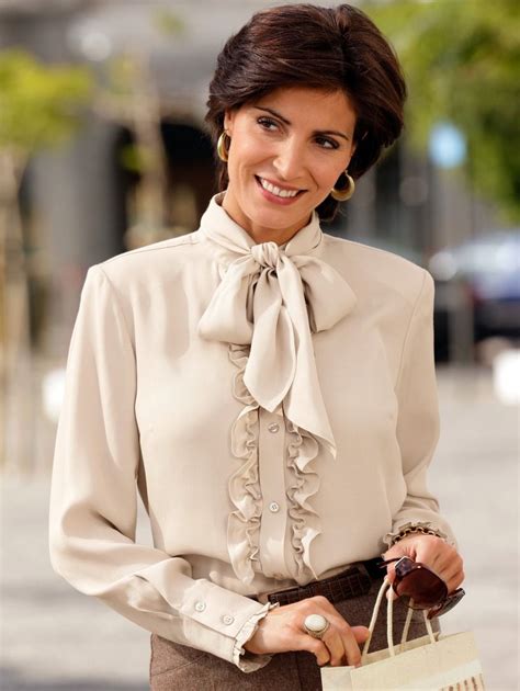 Nice Bowblouse With Ruffles Blouse And Skirt Pretty Blouses Blouse