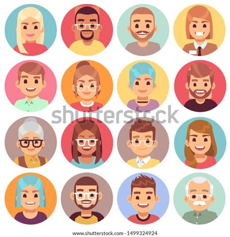 Cartoon Avatars People Different Sexes Ages Stock Vector Royalty Free