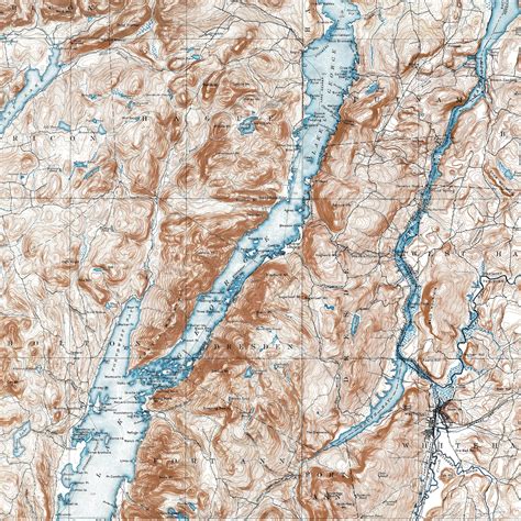 Lake George Map Historic Topographic Map 1895 Historic Etsy
