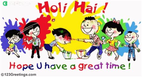 People Celebrating Happy Holi Animation 