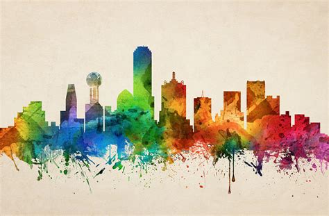Dallas Texas Skyline 05 Painting By Aged Pixel Fine Art America