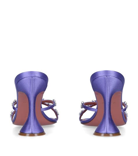 Amina Muaddi purple Crystal-Embellished Lily Sandals 95 | Harrods UK