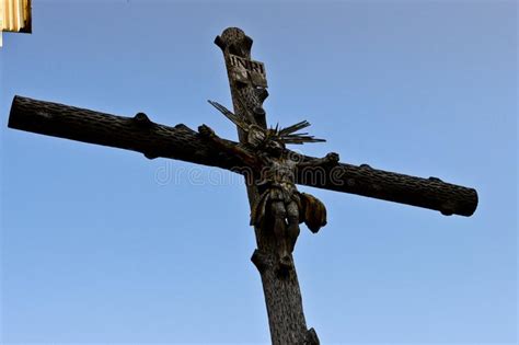 Large Wooden Sacred Christian Religious Orthodox Cross With Crucified