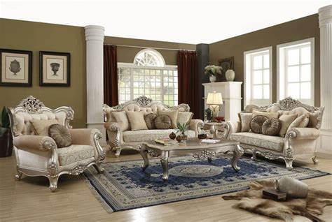 Acme 50660 Bently Formal Leather Living Room Set Dallas Designer