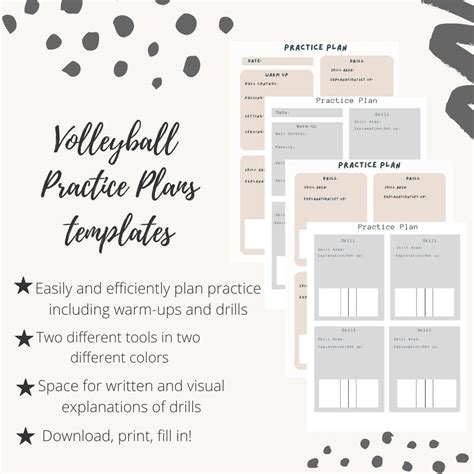 Volleyball Practice Plan Templates Downloadable Etsy