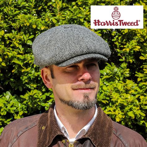 Harris Tweed Bakerboy Cap Grey The Hat Outlet Denton Hats