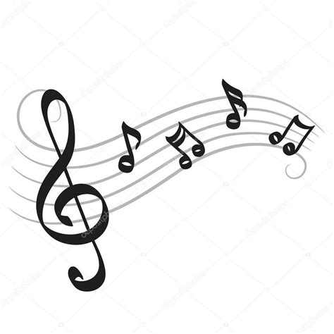 Music Notes Hand Drawing White Your Design Stock Vector Illustration
