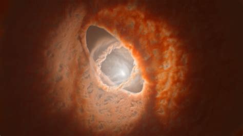 A Weirdly Warped Planet Forming Disk Circles A Distant Trio Of Stars