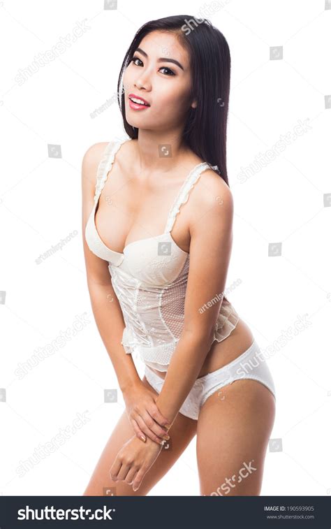 Sexy Asian Woman White Lingerie On Stock Photo 190593905 Shutterstock