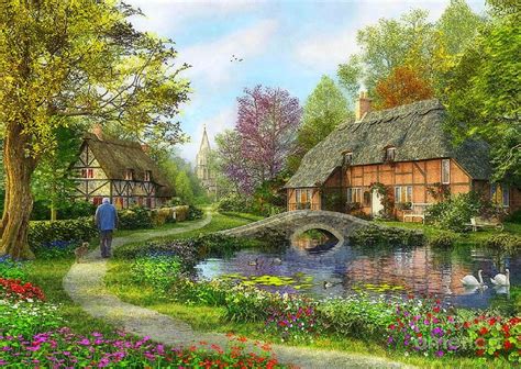 Houses English Cottage Flowers Gardens Lakes Attractions Dreams Swans