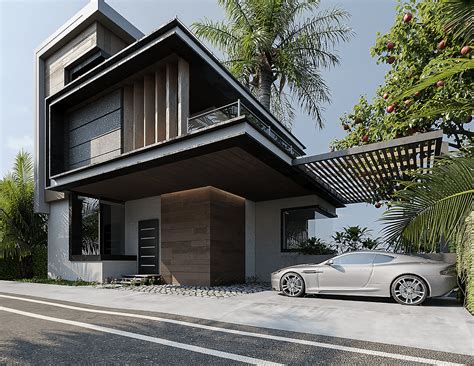 Exterior Design Modern Villa On Behance