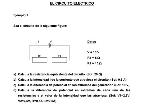 Ejercicios resueltos de circuitos eléctricos IES El Majuelo Didactalia material educativo