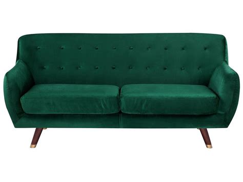 3 Seater Velvet Sofa Emerald Green GENT