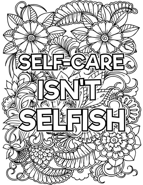 Mental Health Affirmations Coloring Book Pages Etsy