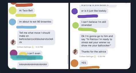 this is disgusting group chat screen shots r colleenballingersnark