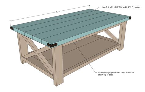 Glue the boards to the sides of your coffee table top so that they are flush with the top. Build A Rustic X Coffee Table With Free Easy Plans | Home ...
