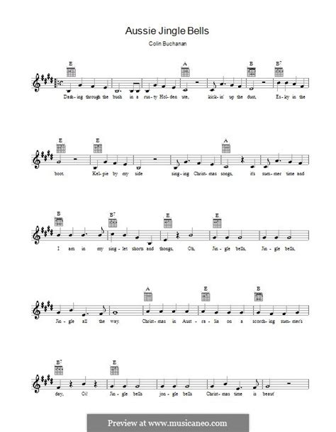 Aussie Jingle Bells By C Buchanan Sheet Music On Musicaneo