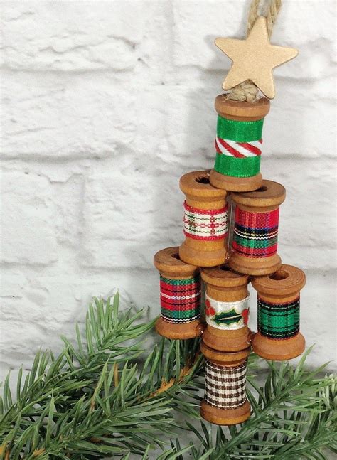 Wooden Spool Christmas Tree Ornament Craft Creatively Beth