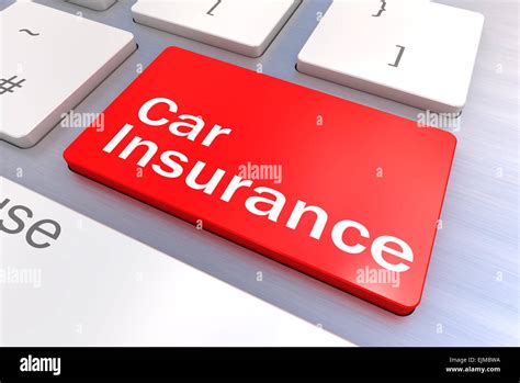 Computer Keyboard Rendered Illustration With A Car Insurance Button