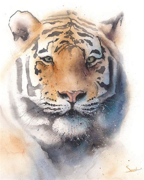 Aquarelle TIGER Print Tiger Painting Spirit Tiger Art Tiger Etsy