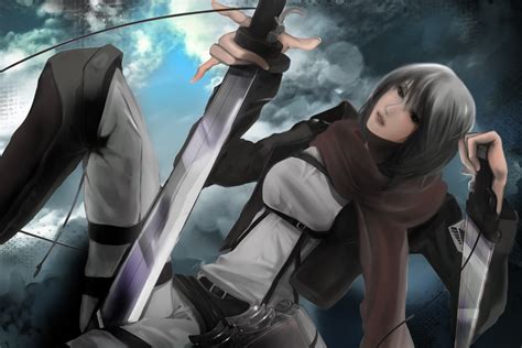 Wallpaper Mikasa Ackerman Blades Shingeki No Kyojin X