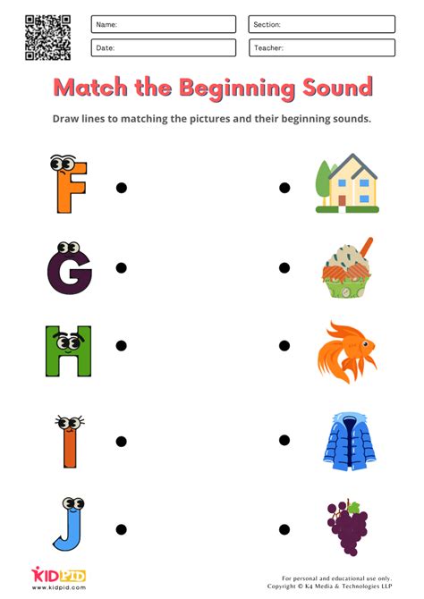 Match The Beginning Sound Phonics Worksheets For Kindergarten Kidpid